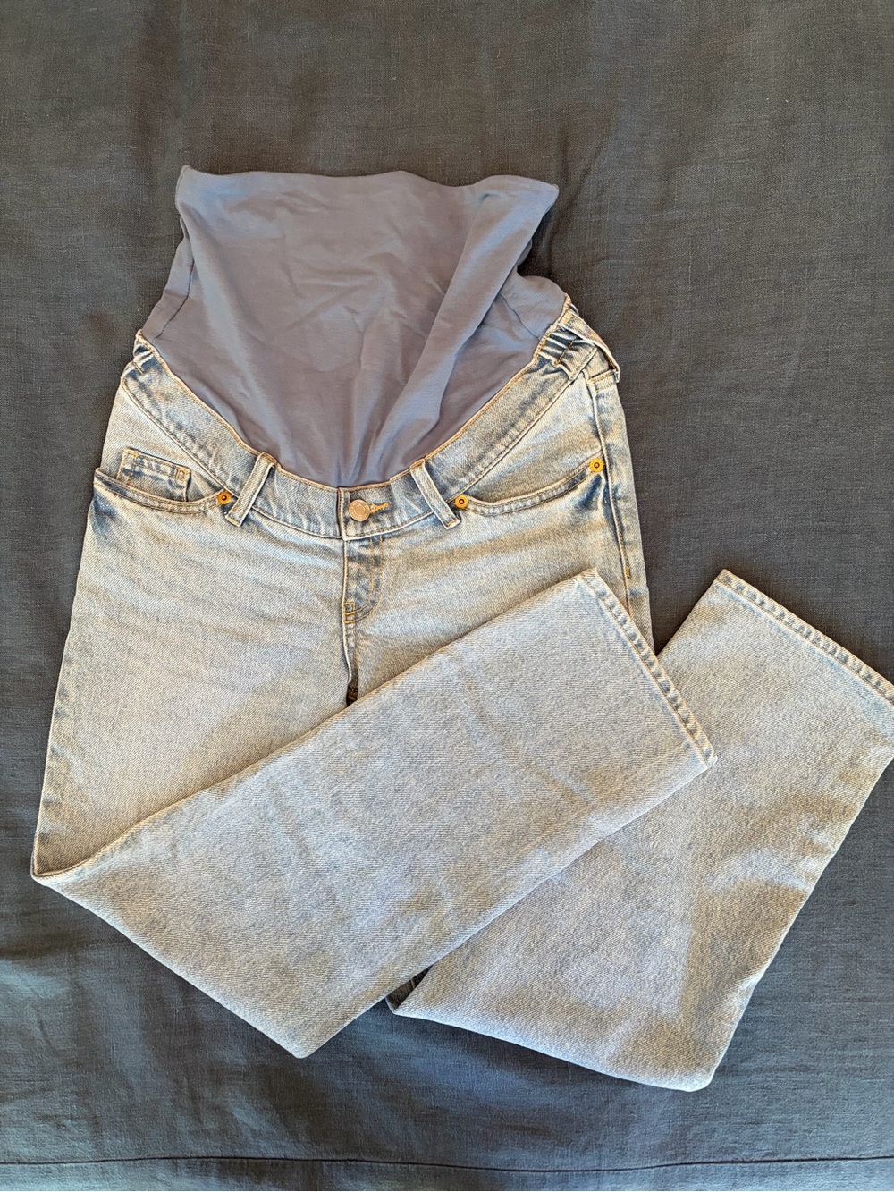 H&M Light Blue Straight-Leg Maternity Jeans